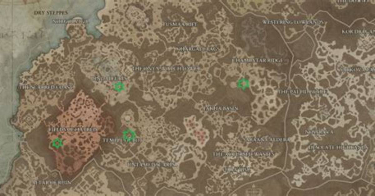 Diablo 4 Altar Locations with Paragon Point Rewards in Season 1
