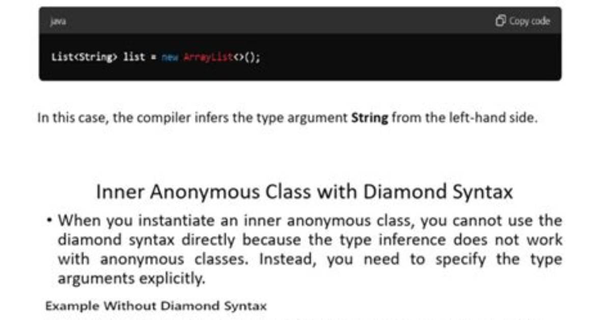Diamond Syntax Alternative for Jdk 1.6