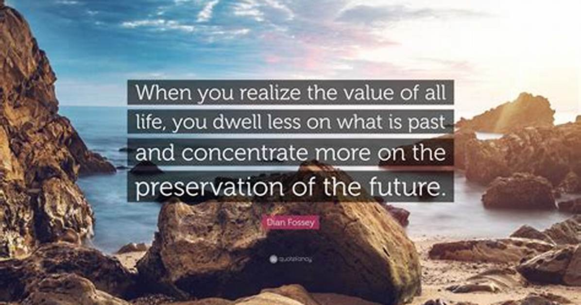 Dian Fossey: 'When You Realize the Value of All Life, You Dwell Less on What Is Past and Concentrate More on the Preservation of the Future.'