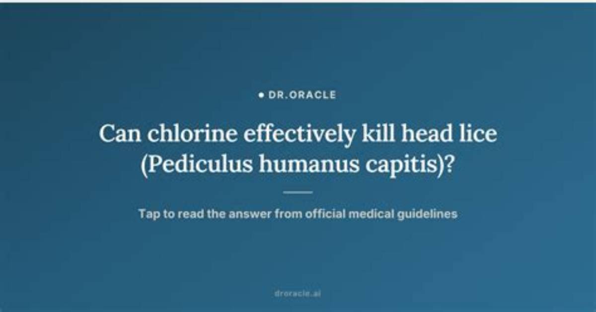 Did Chlorine Kill Lice?