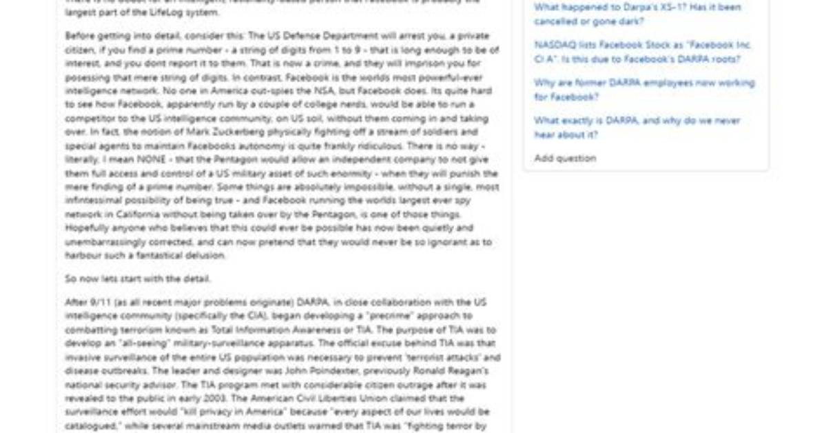 Did Darpa Create Facebook?