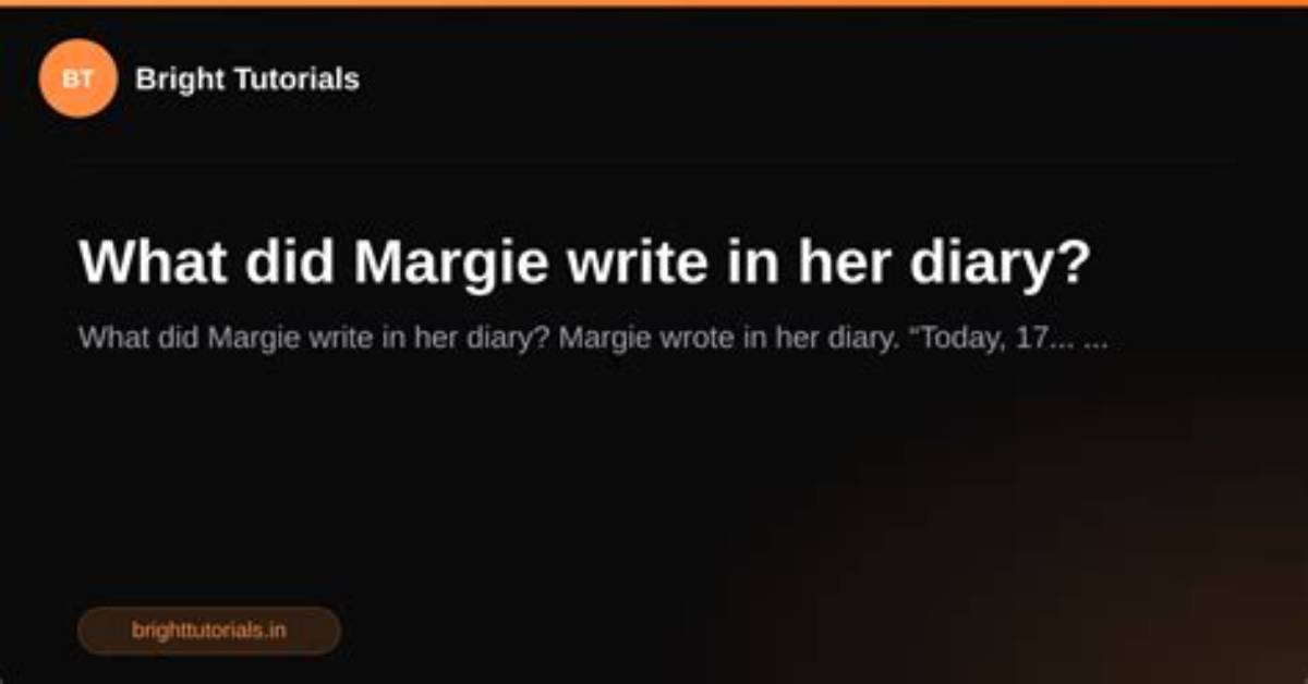 Did Margie Write in Her Diary?