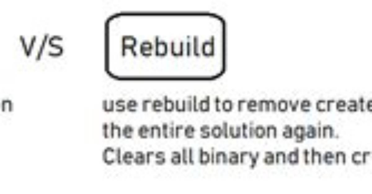 Difference Between Build Solution, Rebuild Solution, and Clean Solution in Visual Studio?