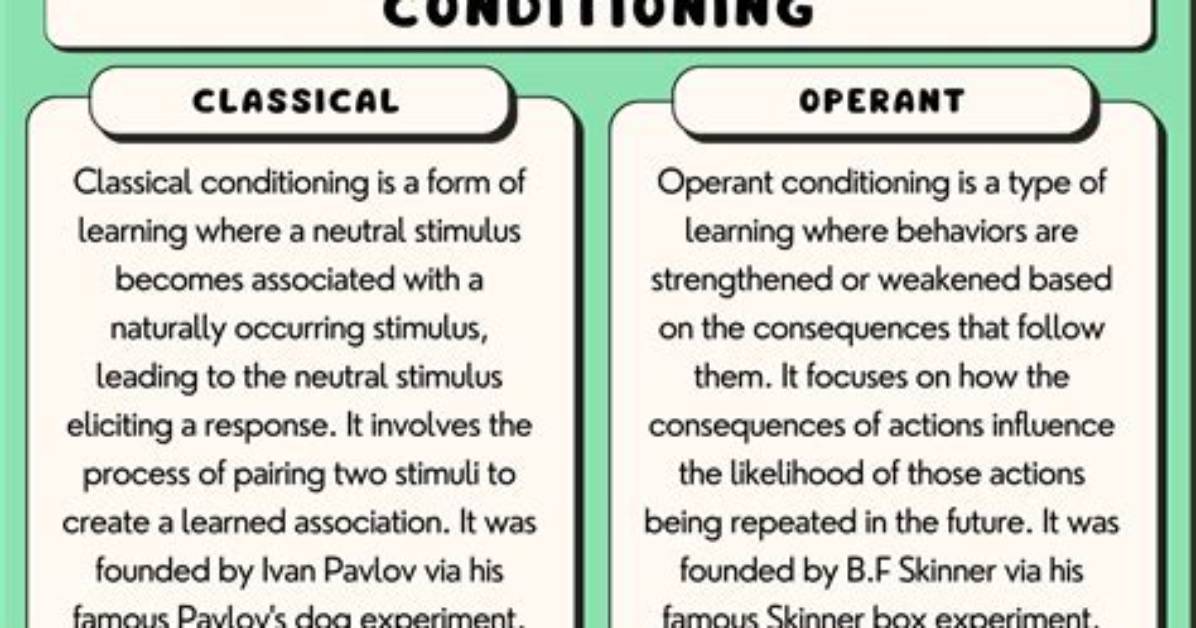 Difference Between Classical and Operant Conditioning