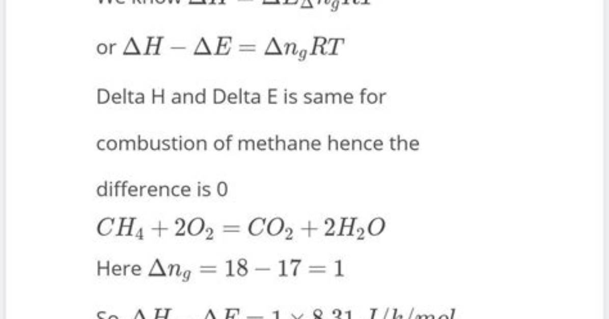 Difference Between Delta H and Delta E