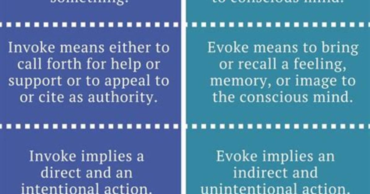Difference Between Invoke and Evoke