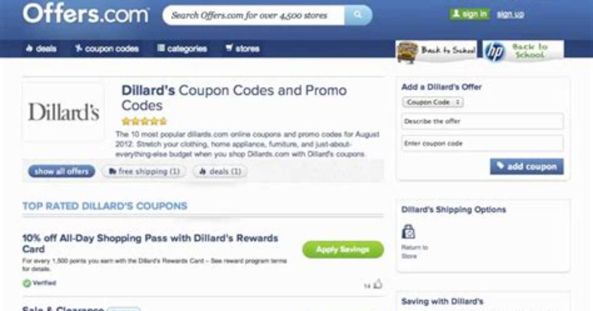 Dillards Promo Code, Does Dillards Use Promo Codes?