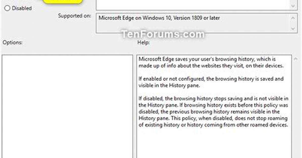 Disable Saving History