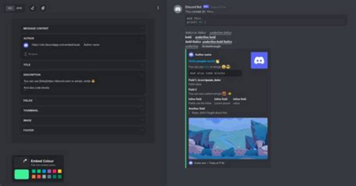 Discord. Js Embed Builder Error (. Description Field Required)
