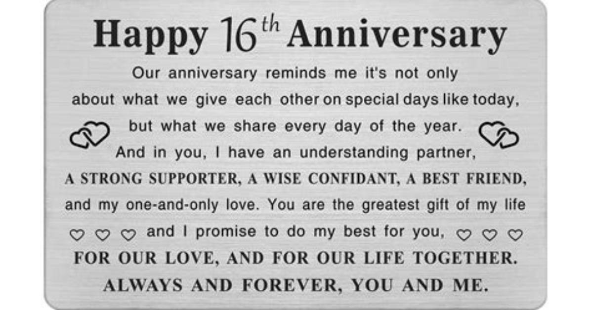 Discover Enchanting 16 Year Anniversary Sayings