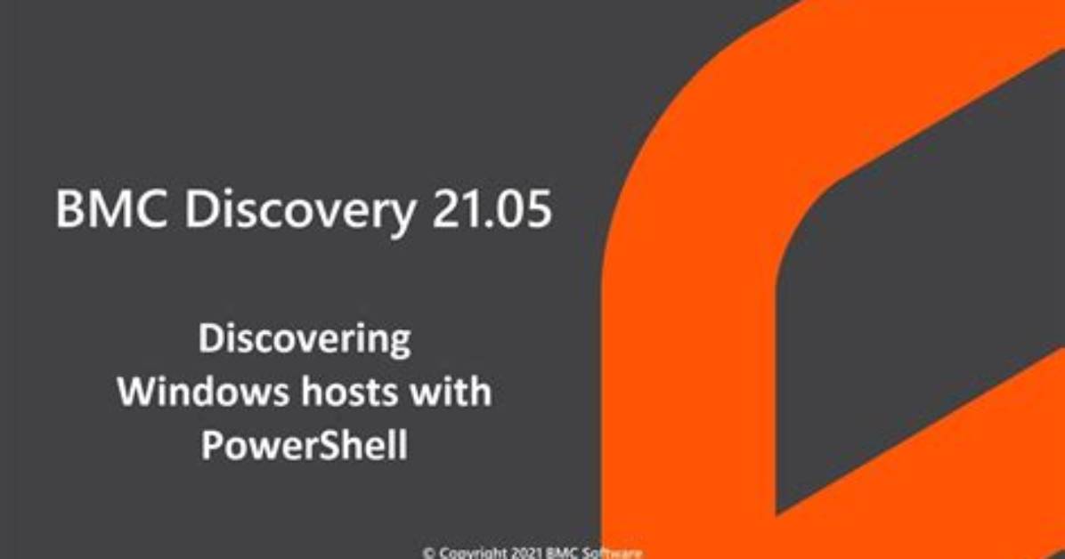 Discovering Windows Hosts with Powershell - Documentation for Bmc Discovery 23.1