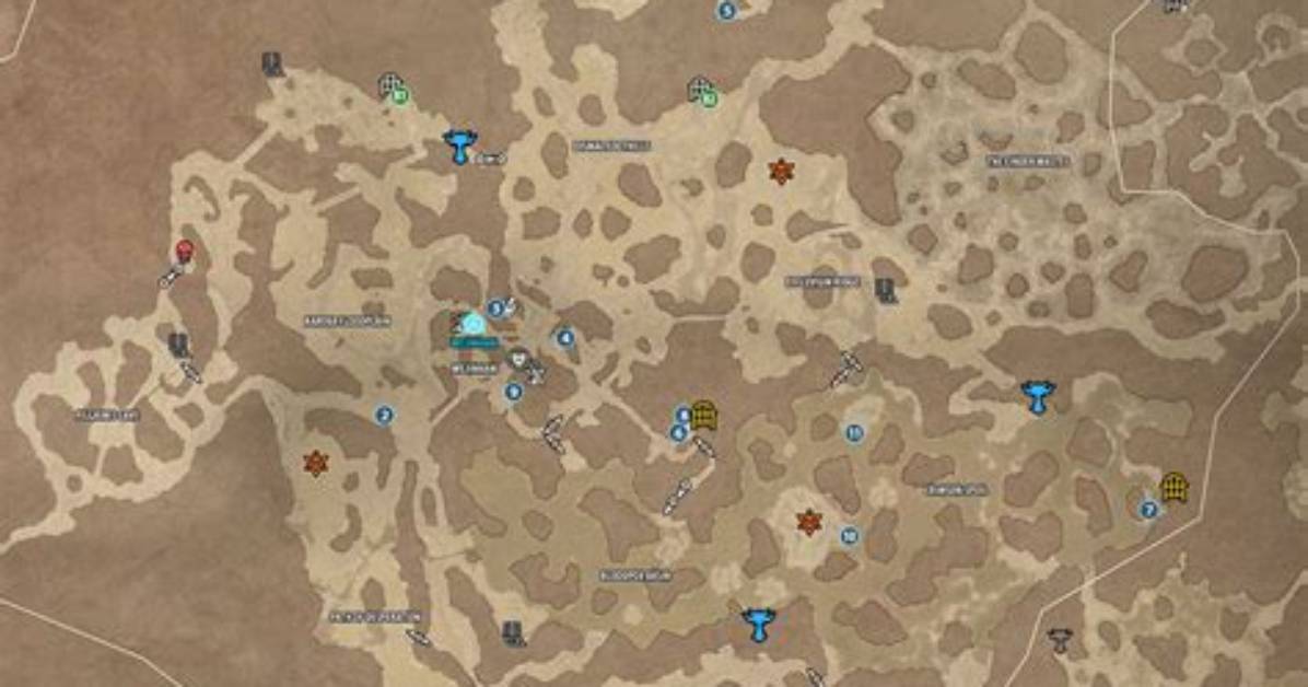 Dismal Foothills Map for Diablo 4
