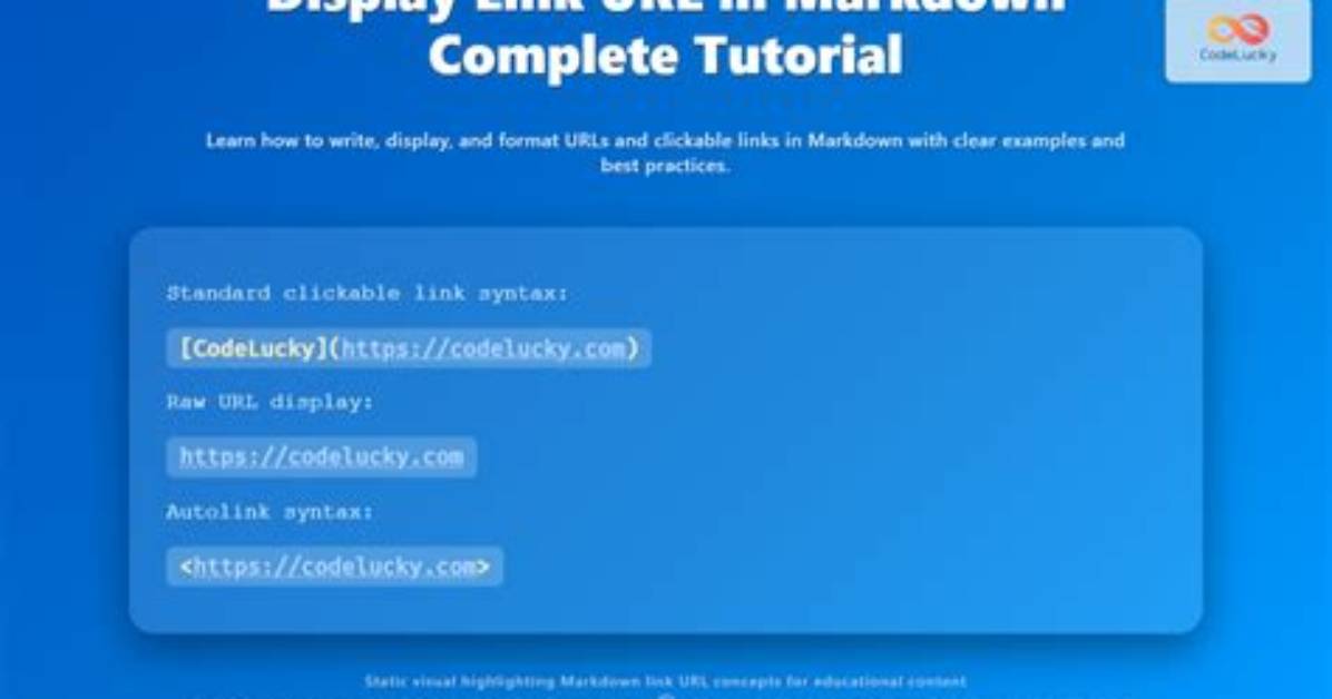Display Link Url in Markdown