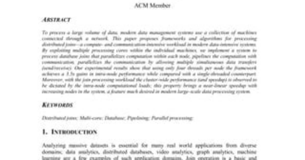Distributed Systems Measurement Database Joins - Documentation for Visualizer 4.2.07