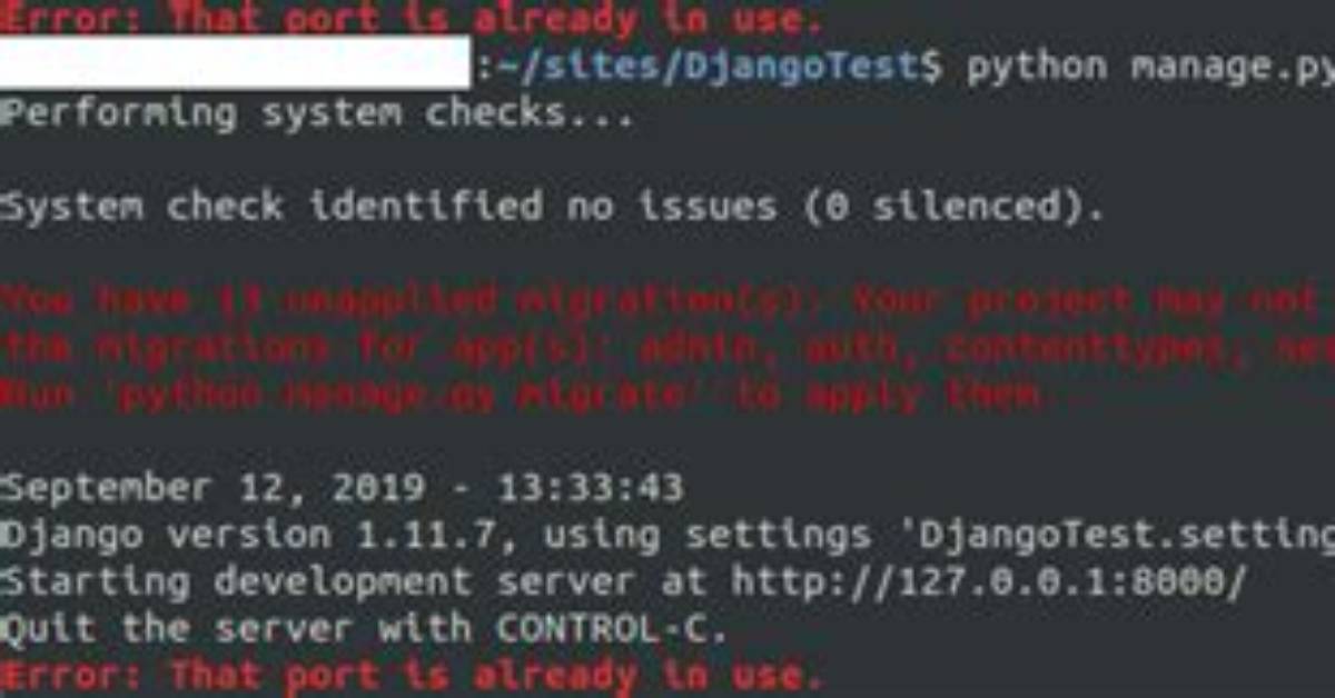 Django Server Error: Port Is Already in Use