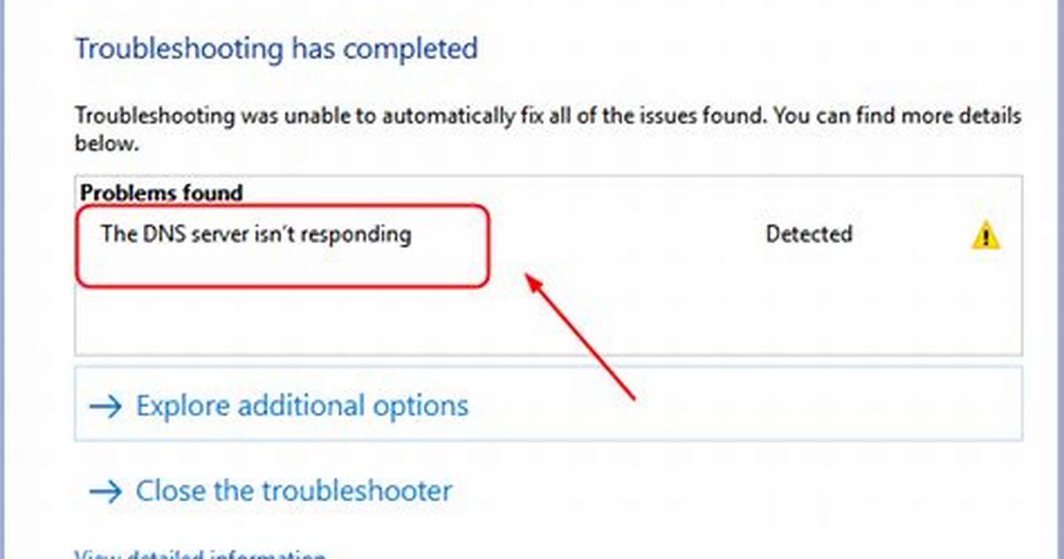 Dns Server Not Responding