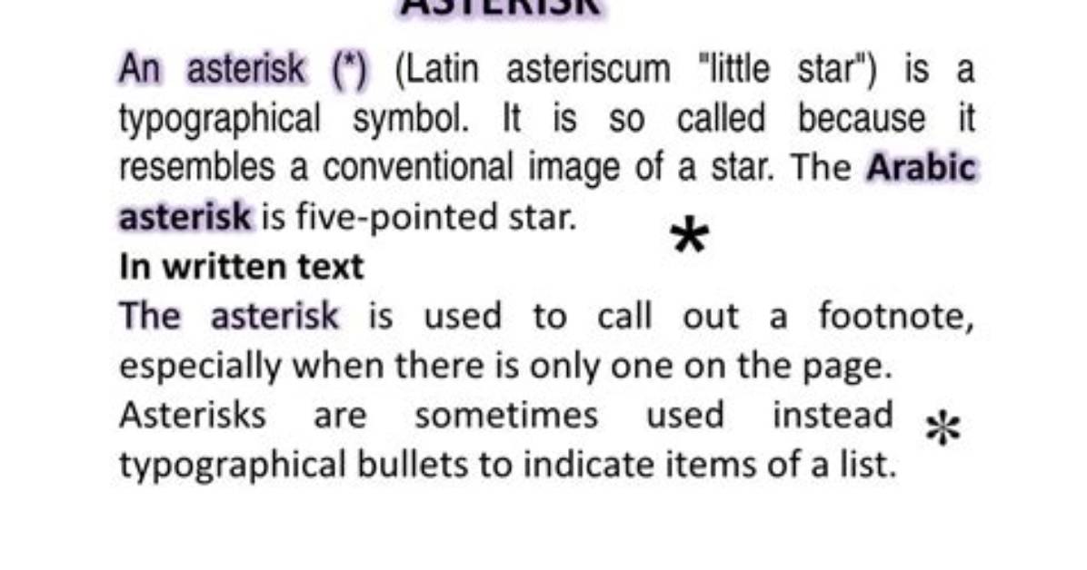 Do Asterisks Go Before or After?
