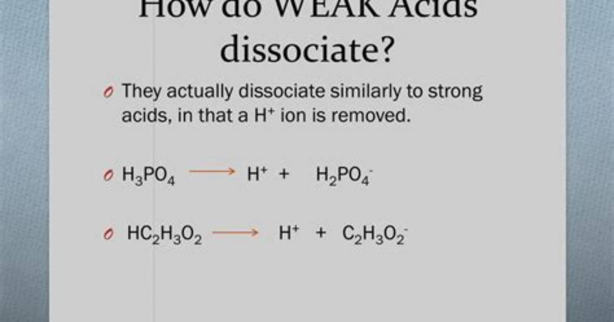 Do Dissociate Weak Acids?