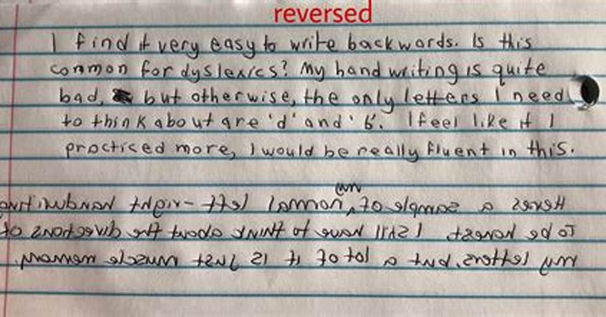Do Dyslexics Write Backwards?