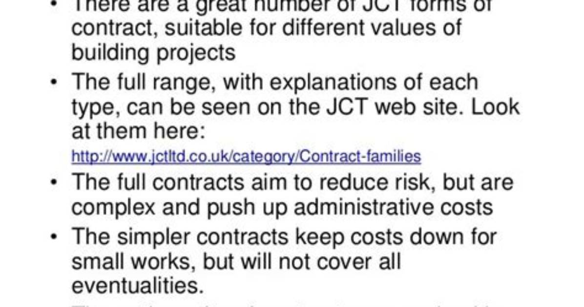 Do I Need a Jct Contract?