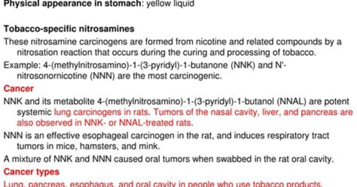 Do Nitrosamines Cause Cancer?