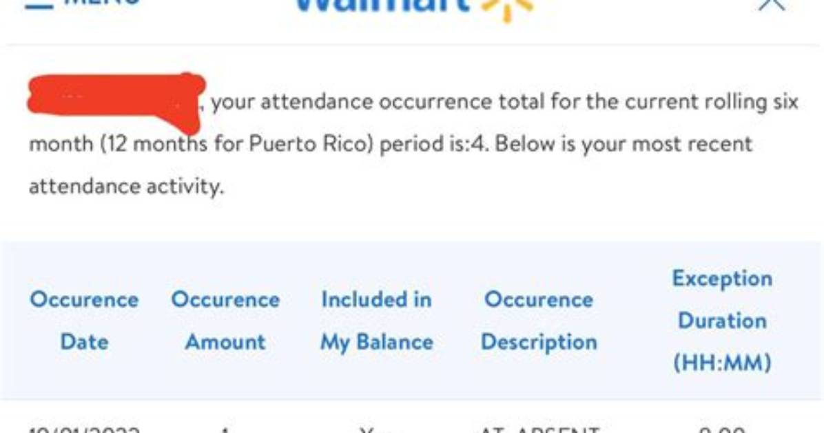 Do Occurrences Reset Walmart?