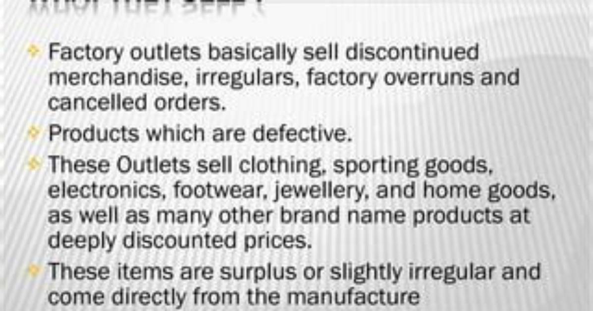 Do Outlets Sell Defective Clothing?