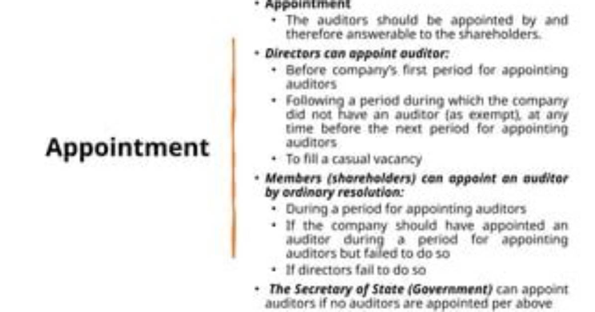 Do Shareholders Appoint Auditors?