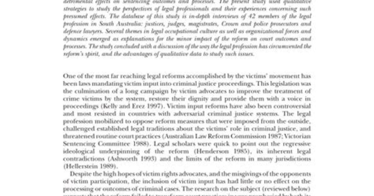 Do Victim Impact Statements Affect Sentencing