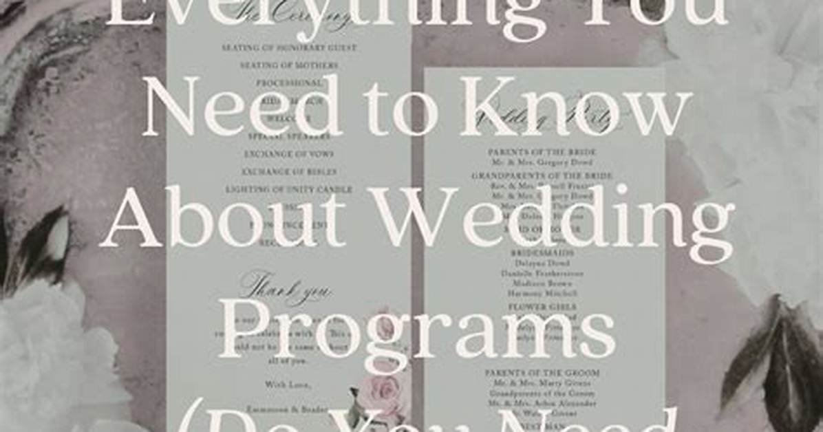 Do You Really Need Wedding Programs