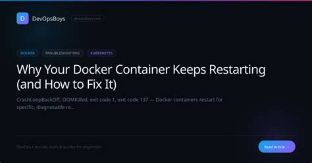 Docker: Container Keeps on Restarting Again on Again