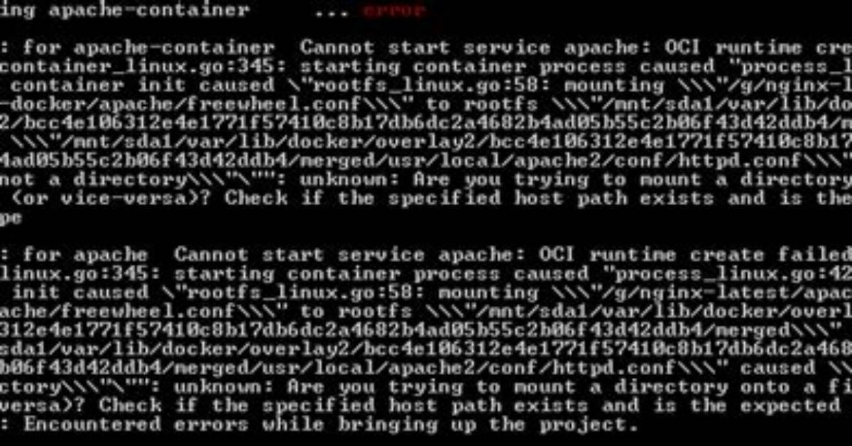 Docker Container Not Starting Giving "Oci Runtime Create Failed"