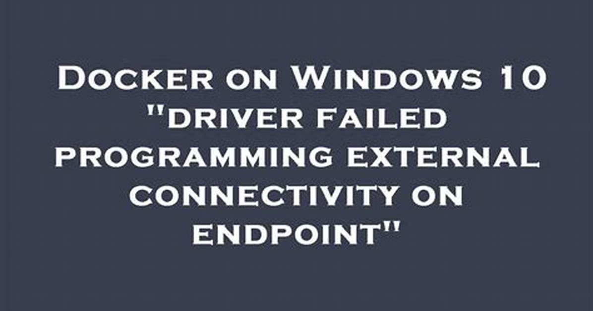 Docker: Driver Failed Programming External Connectivity on Endpoint Webserver