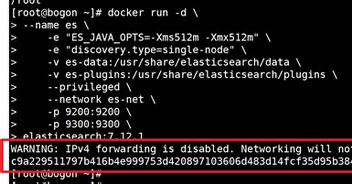 Docker Networking Disabled: Warning: Ipv4 Forwarding Is Disabled. Networking Will Not Work