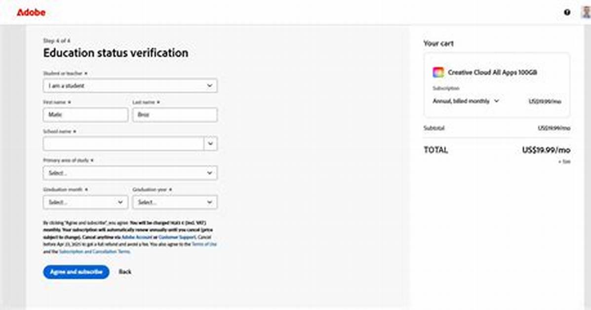 Does Adobe Verify Student Status?