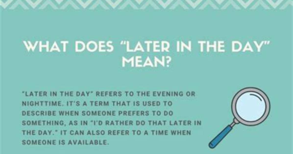 Does Afterwards Mean Later?