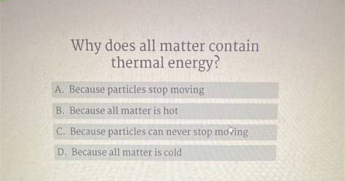 Does All Matter Contain Energy?
