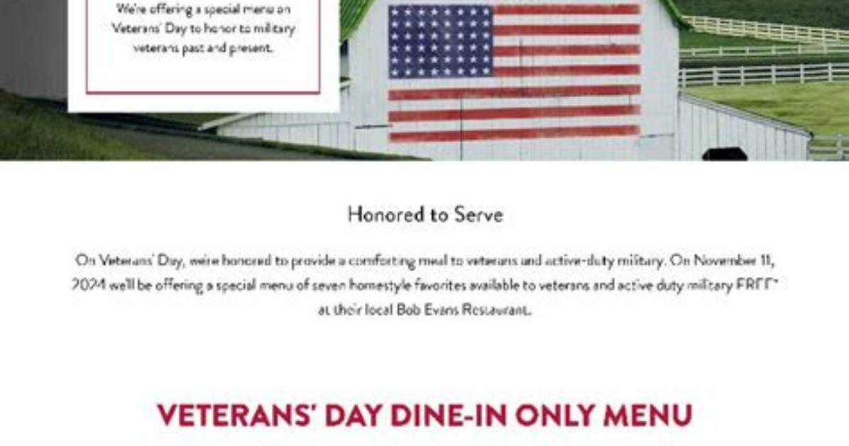 Does Bob Evans Have a Veterans Discount
