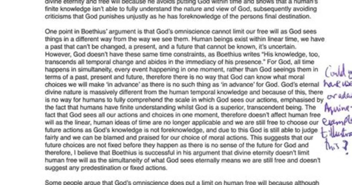Does Boethius Believe in Free Will?