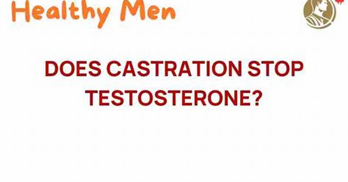 Does Castration Reduce Testosterone