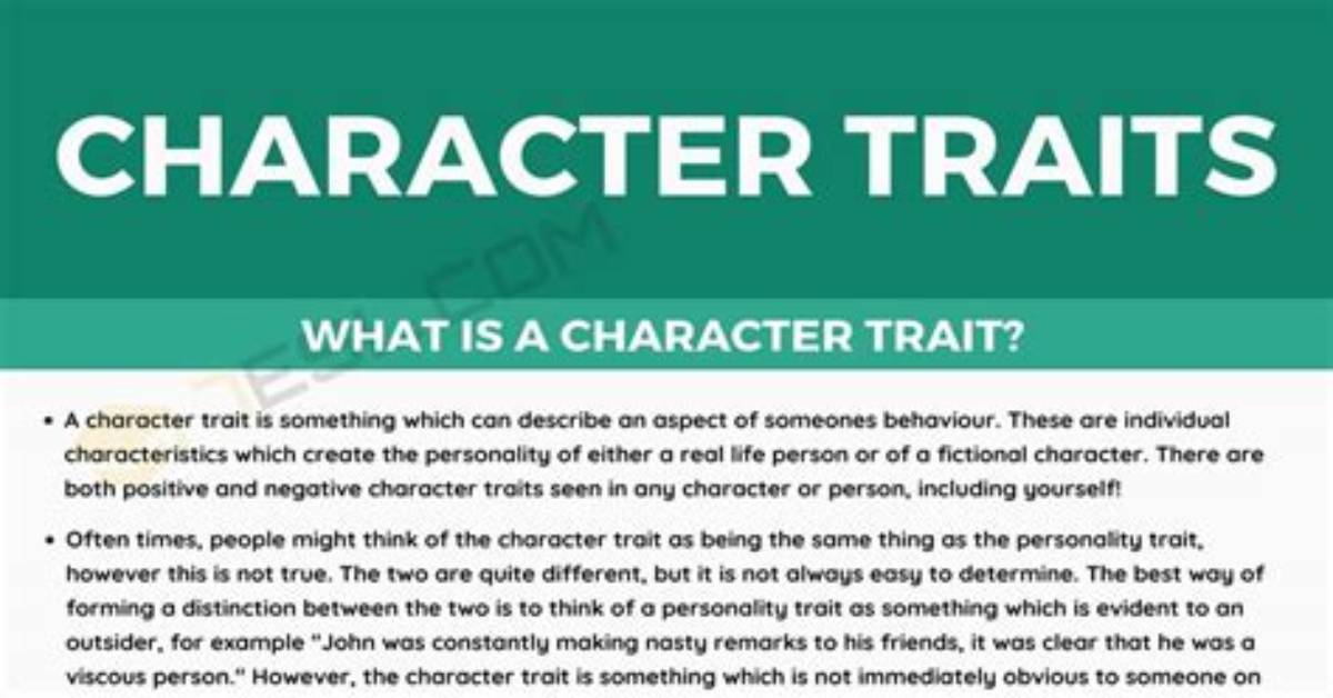 Does Character Trait Mean?
