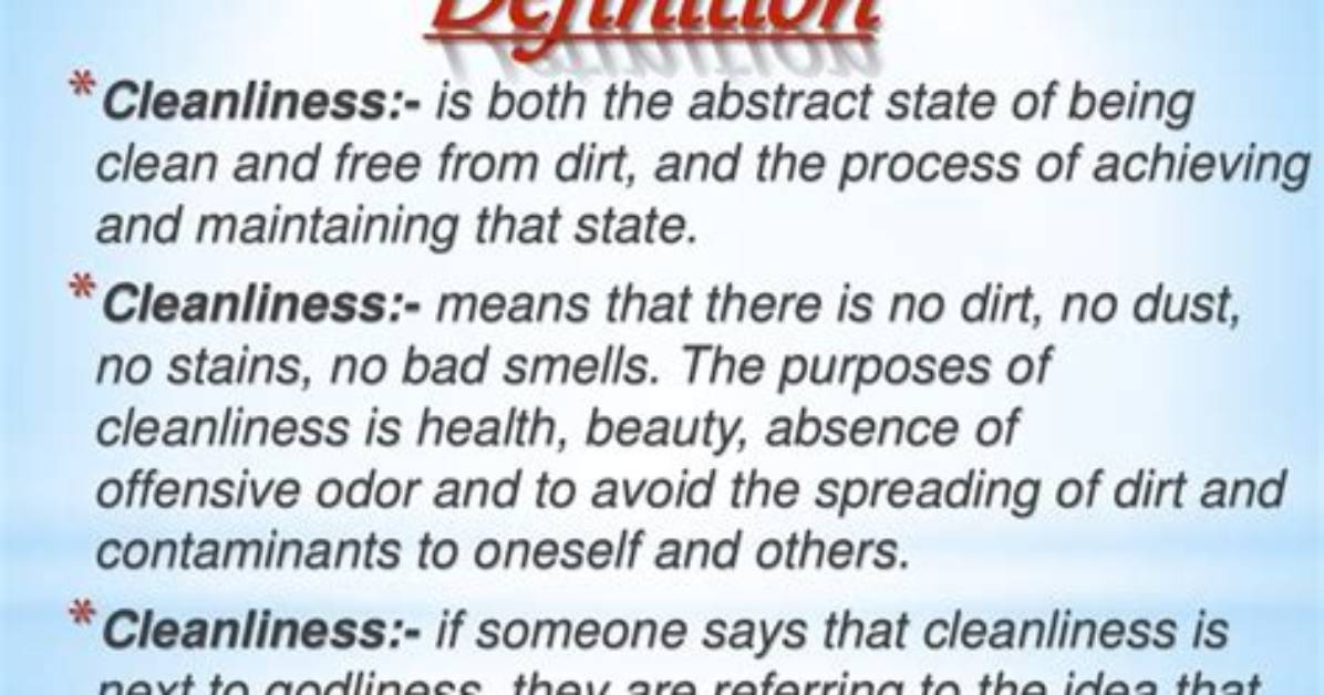 Does Cleanliness Matter How?