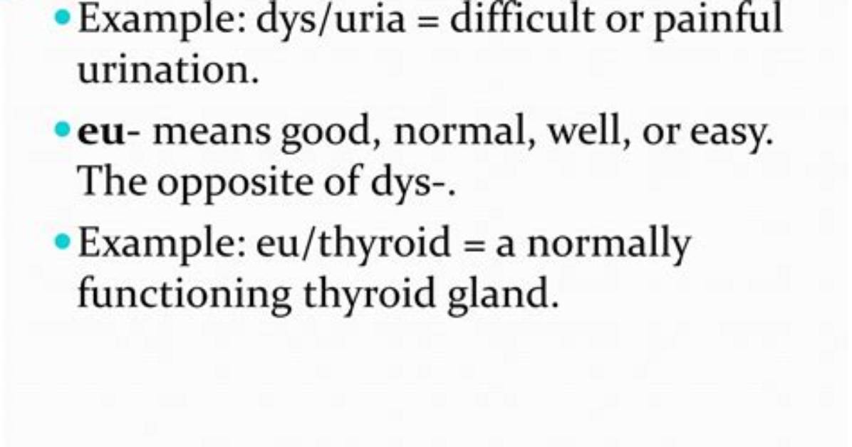 Does Dys Mean Pain?