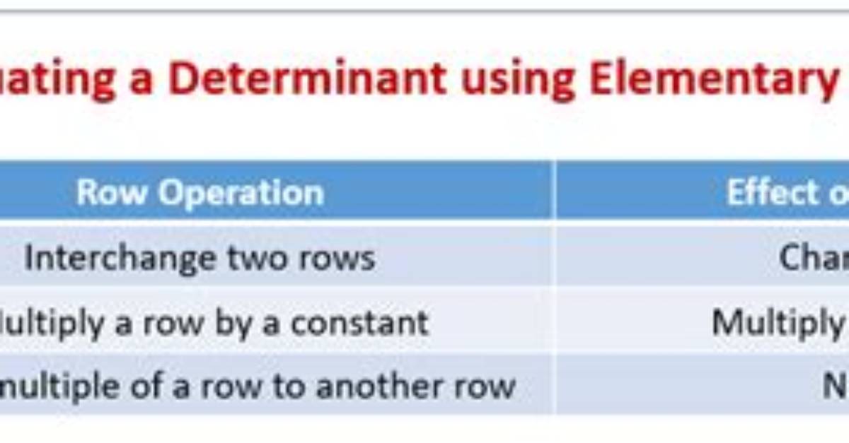 Does Elementary Row Operations Affect Determinant