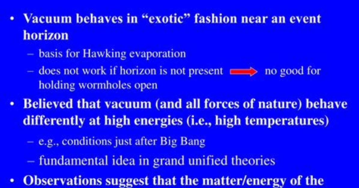Does Exotic Matter Exist?