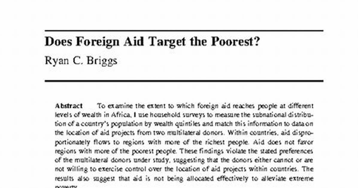 Does Foreign Aid Target the Poorest?