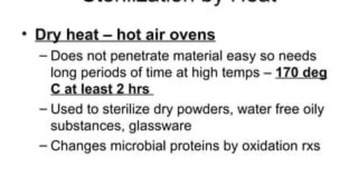 Does Heat Sterilize