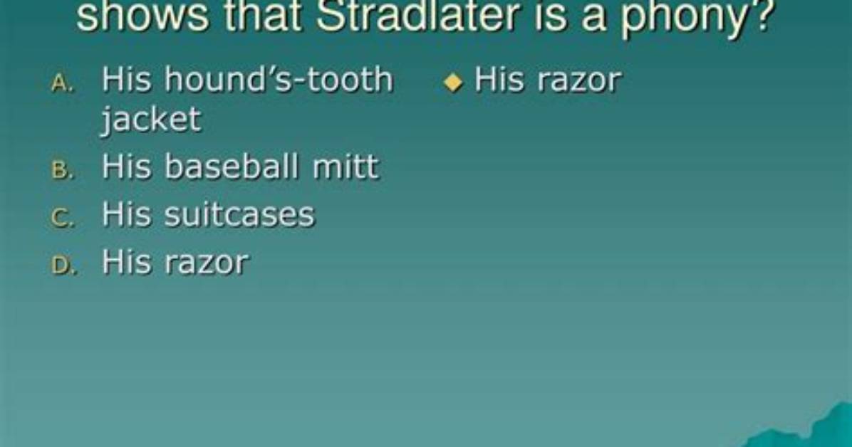 Does Holden Call Stradlater a Phony?