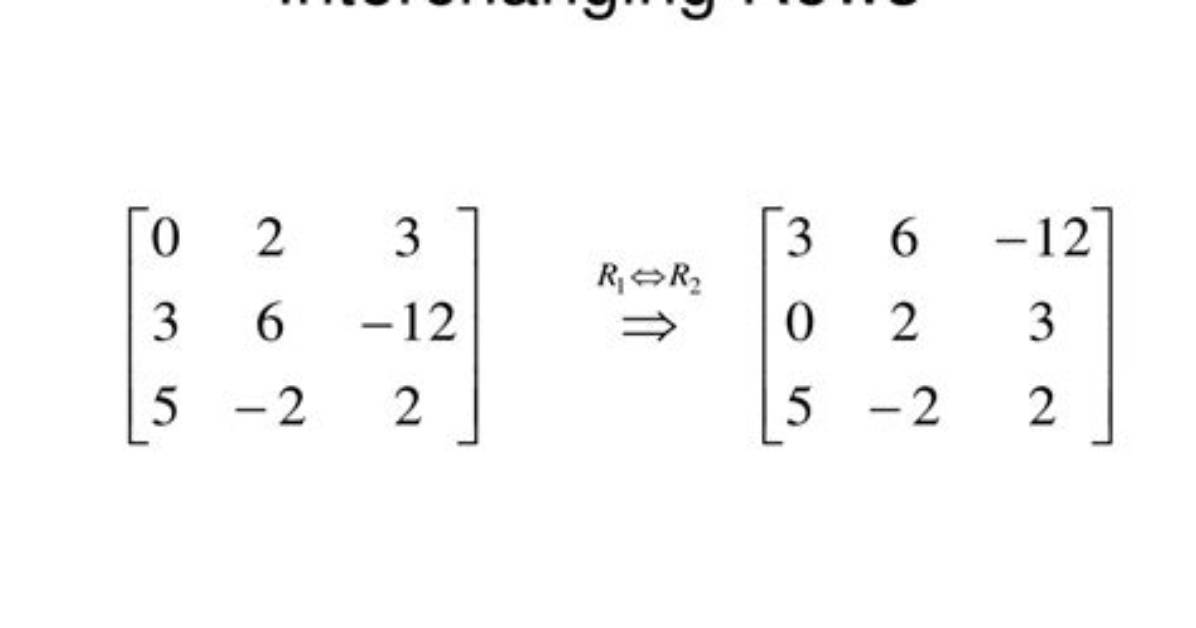Does Interchanging Rows Change the Matrix?