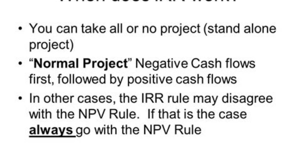 Does Irr Work with Negative Cash Flows?